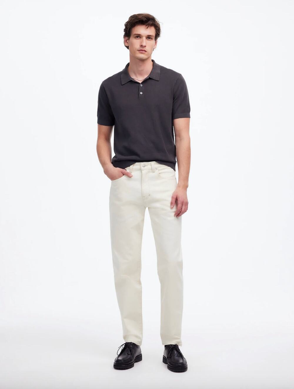 NEW Madewell Relaxed Taper Jeans Mens Mid Rise Vintage Canvas Cream W 29 L 30